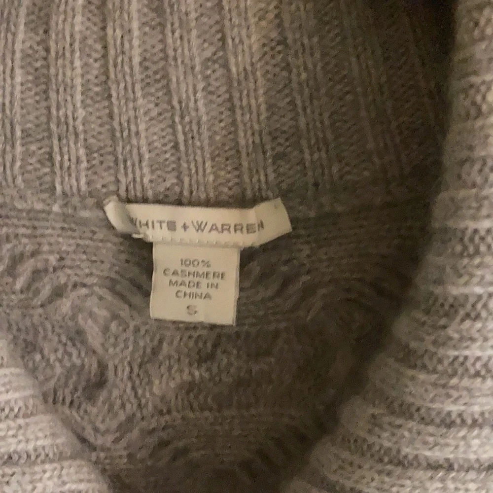 RARE WHITE + WARREN Grey Cashmere Zip Sweater